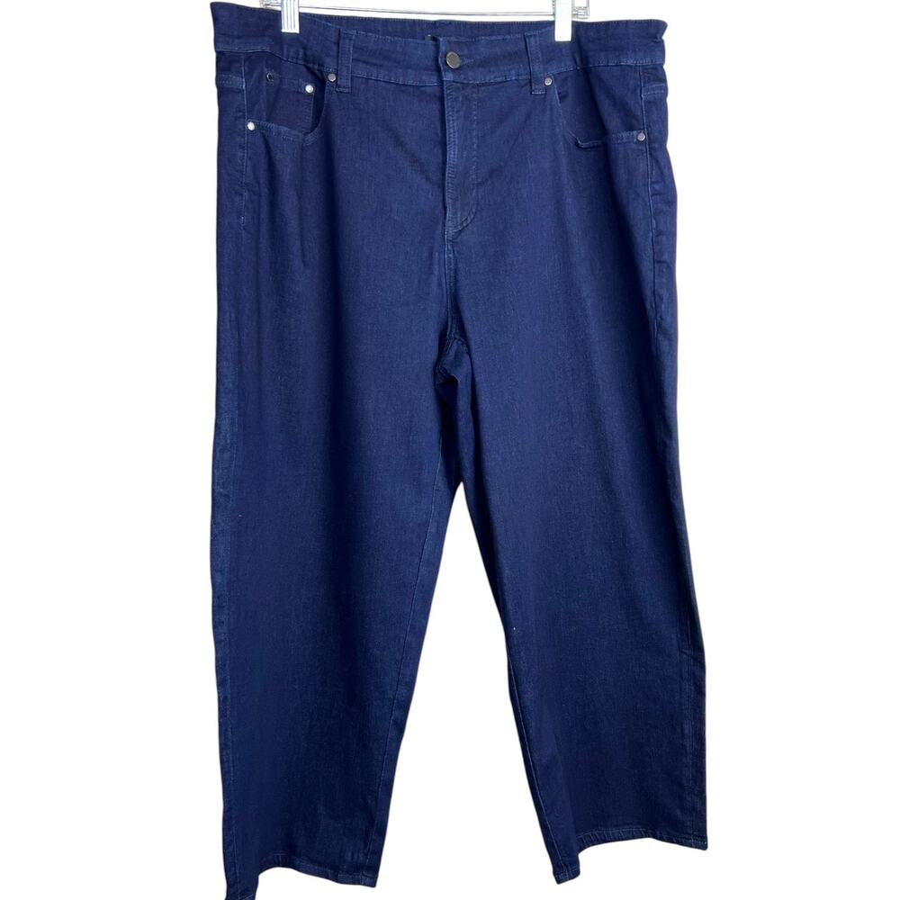 Universal Standard Donna High Rise Curve Straight Leg Jeans Dark Indigo Size 18 - Picture 4 of 13